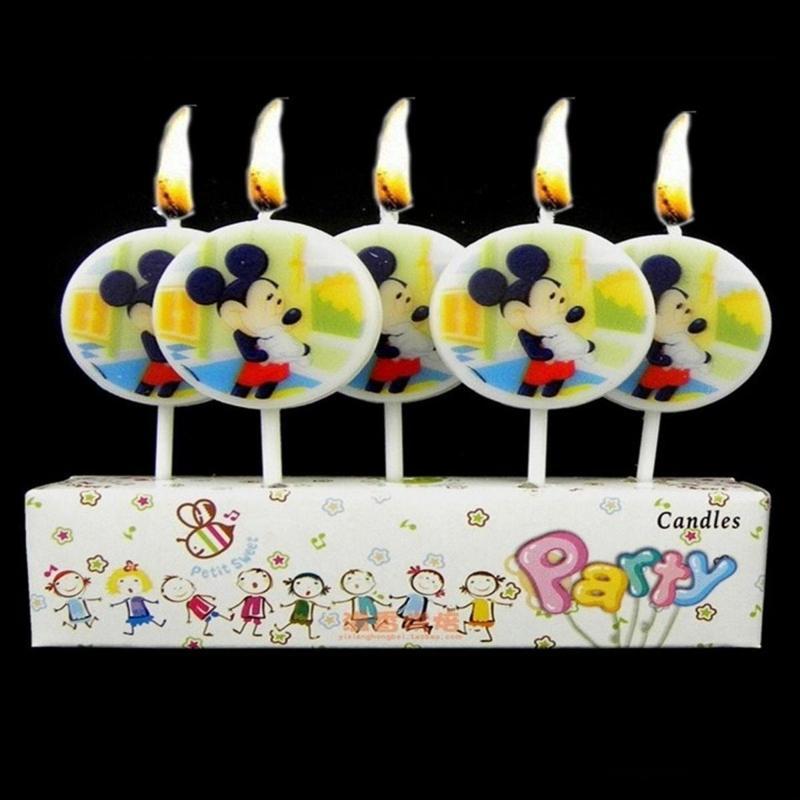 Mickey Mouse Bırthday Candle Vıp Kalite Mickey Mouse Pasta Mumu 5 Adet Mickey Mouse Doğum Günü Mumu