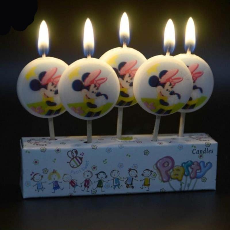 Minnie Mouse Bırthday Candle Vıp Kalite Minnie Mouse Pasta Mumu 5 Adet Minnie Mouse Doğum Günü Mumu