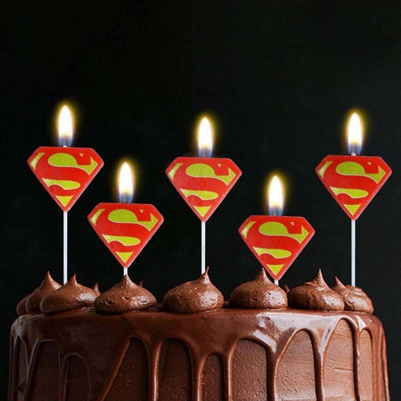 Superman Bırthday Candle Vıp Kalite Süpermen Pasta Mumu 5 Adet Süpermen Doğum Günü Mumu Superman Mum