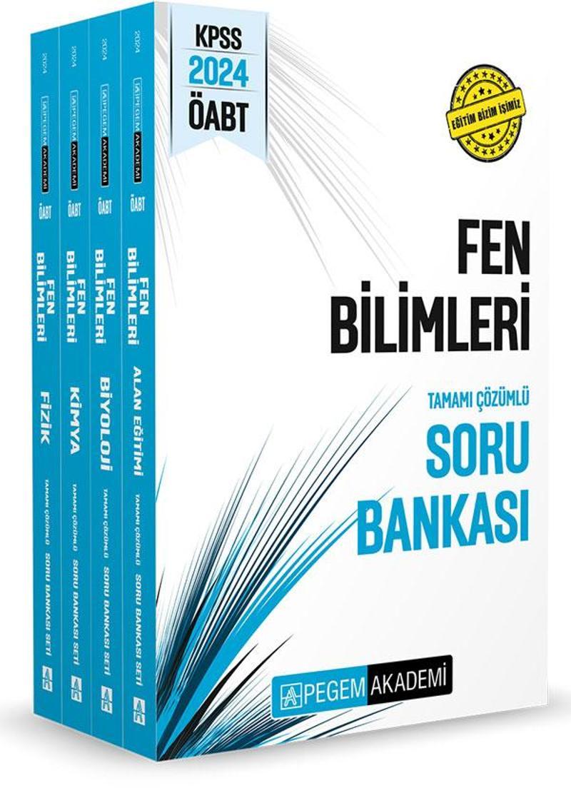 Pegem Akademi 2024 KPSS ÖABT Fen Bilimleri Tamamı Çözümlü Soru Bankası (4 Kitap)