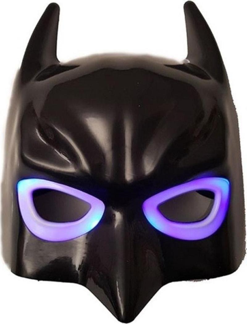 Led Işıklı Maske Işıklı Batman Maskesi Led Light Batman Mask Işıklı Cadılar Bayramı Maskesi