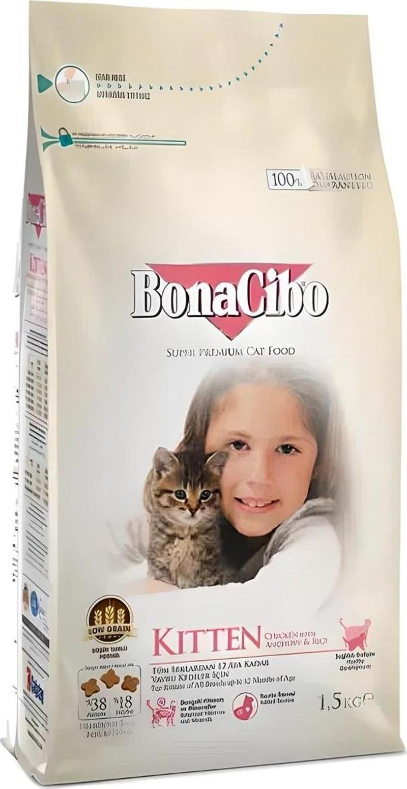 Bonaciba Kitten Tavuklu Hamsili Pirinçli Yavru Kedi Maması 1,5 Kg