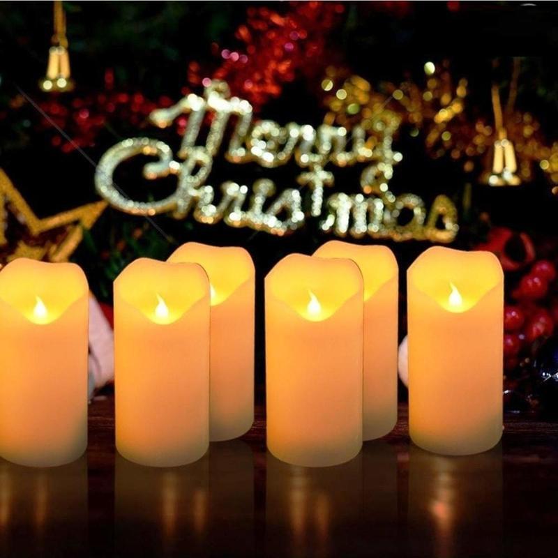 Özel Tasarım Titrek Işıklı Mum Led Mum Pilli Mum Led Light Candles Işıklı Kına Düğün Mumları 24 Adet