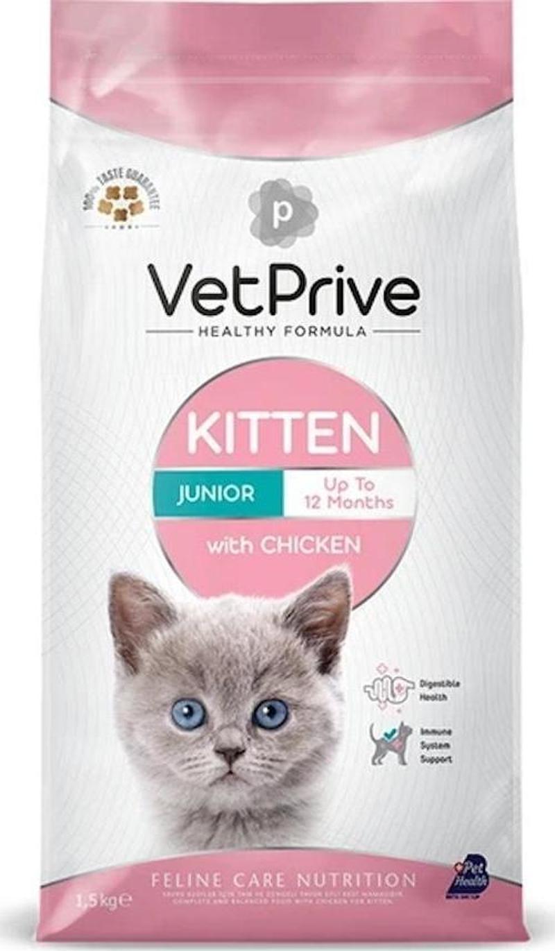 VET PRIVE TAVUKLU YAVRU KEDİ MAMASI 1,5 KG