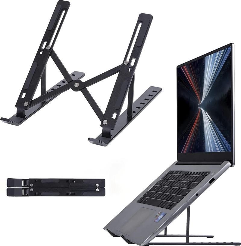 Taşınabilir Laptop Stant Bilgisayar Stant Notebook Stant Tüm Laptoplarla Uyumlu Siyah