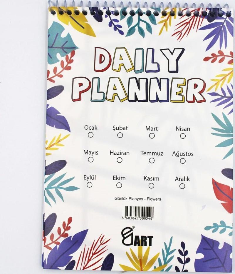 Üstten Spiralli Daily Planner A5 Günlük Planlayıcı - Flowers / ed.56457