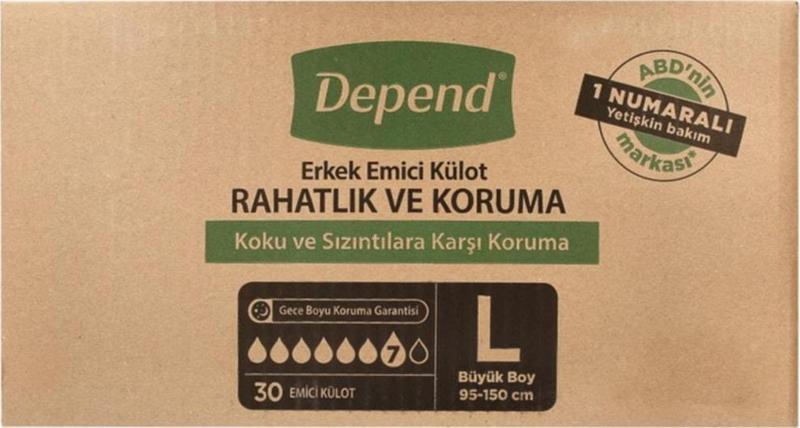 Emici Külot Erkek Büyük Boy Large Beden (bel Ölçüsü 95-150 Cm) 30 Adet