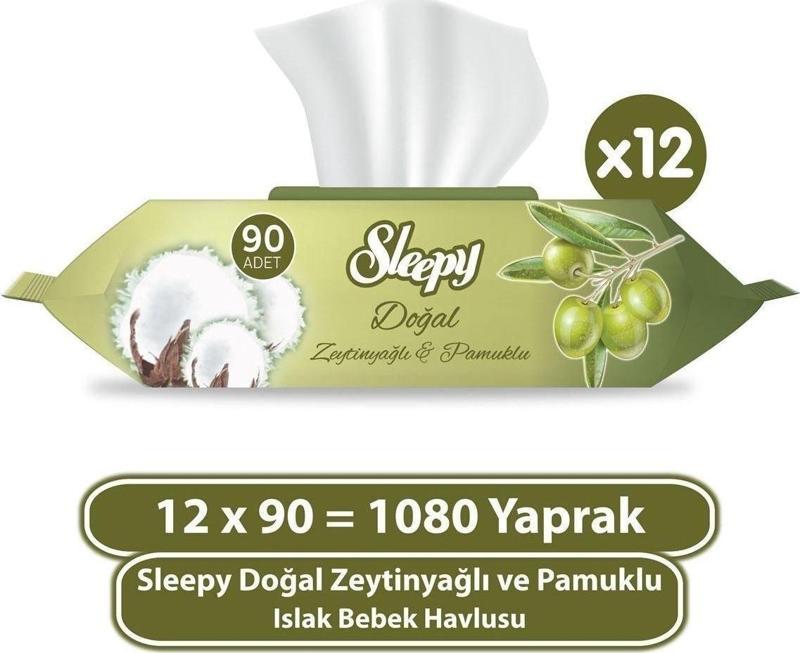 Zeytinyağlı Islak Havlu 12 Paket 1080 Yaprak