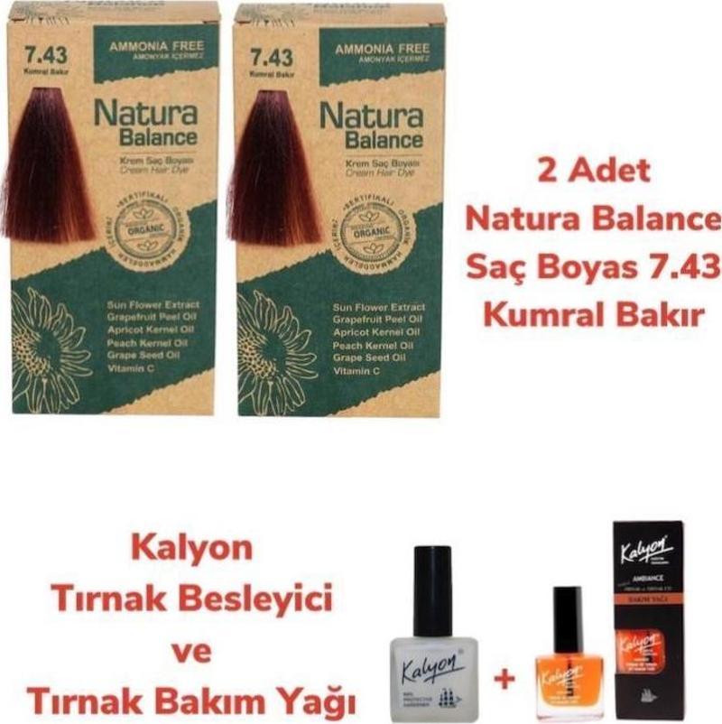 SAÇ BOYASI 7.43 KUMRAL BAKIR 2 ADET + KALYON TIRNAK BESLEYİCİ VE BAKIM YAĞI