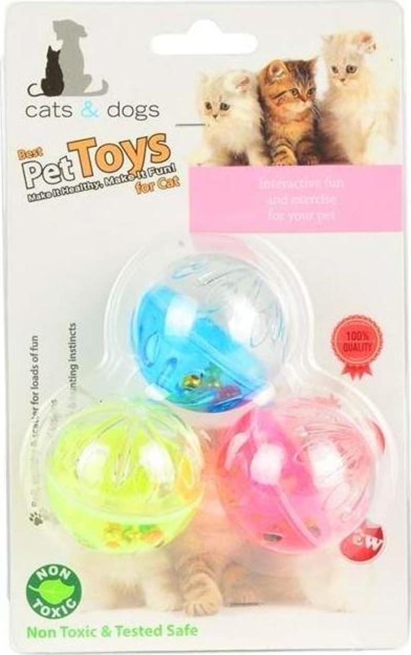 Best Pet Toys Kedi Oyun Topu Çıngıraklı Üçlü 13 Cm