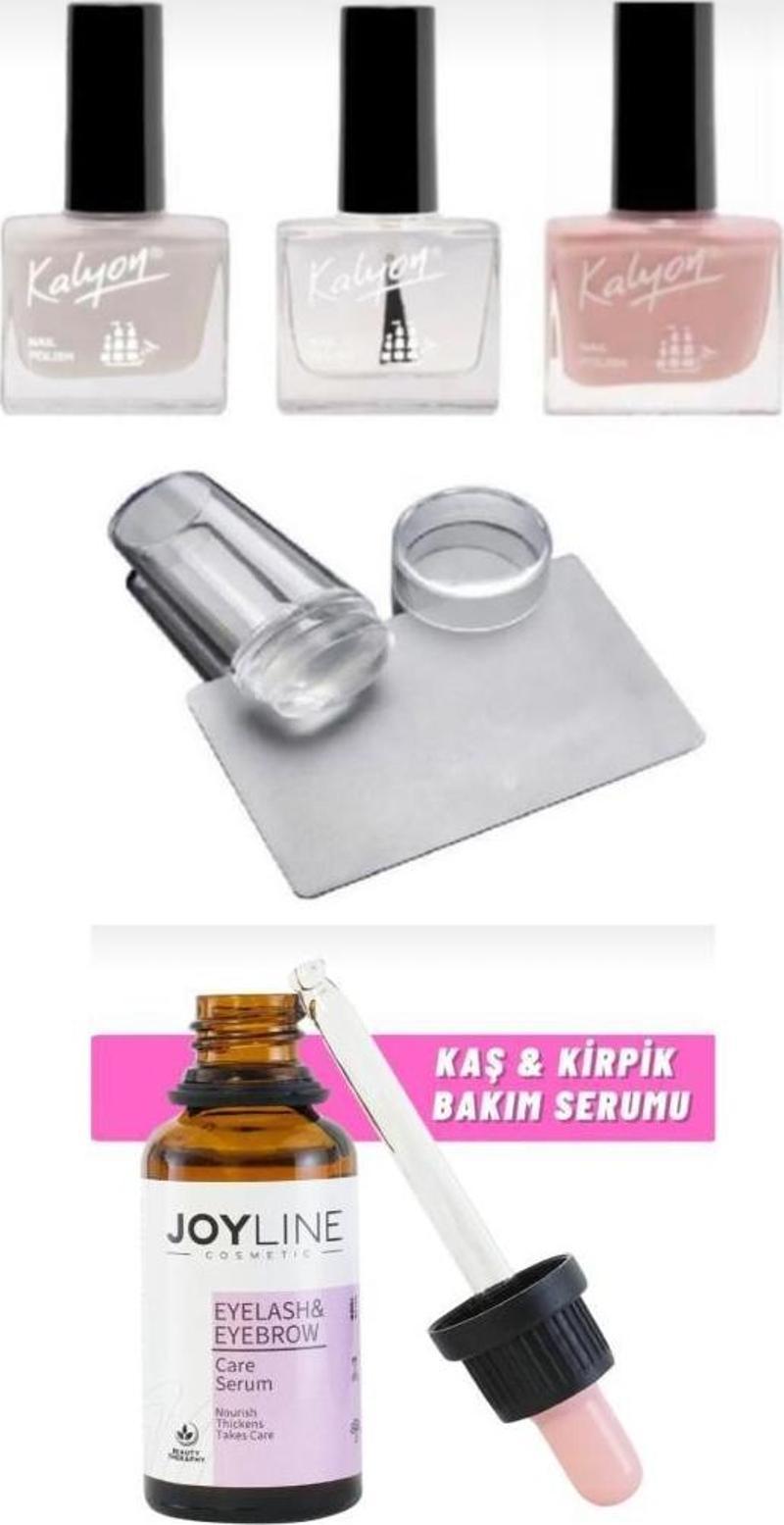 French Set + Stamper Silikon+joy line Kaş Kirpik Onarıcı,uzatıcı,besleyici Ve Güçlendirici Bakım Serumu 30ml