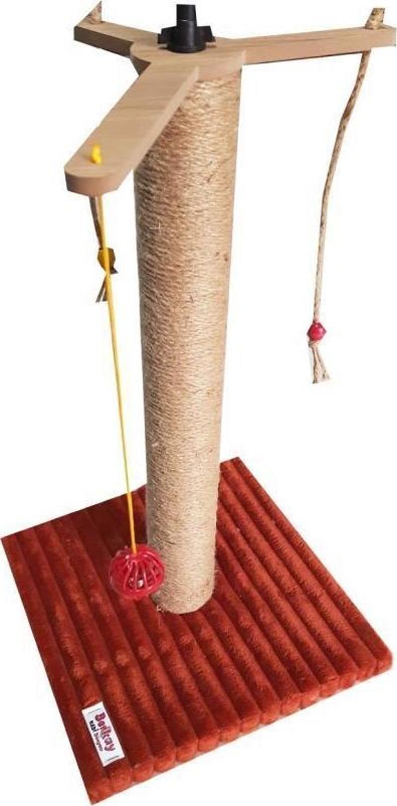 Kedi Tırmalama Kaydırmazlı Üçlü Oyuncaklı 52 cm