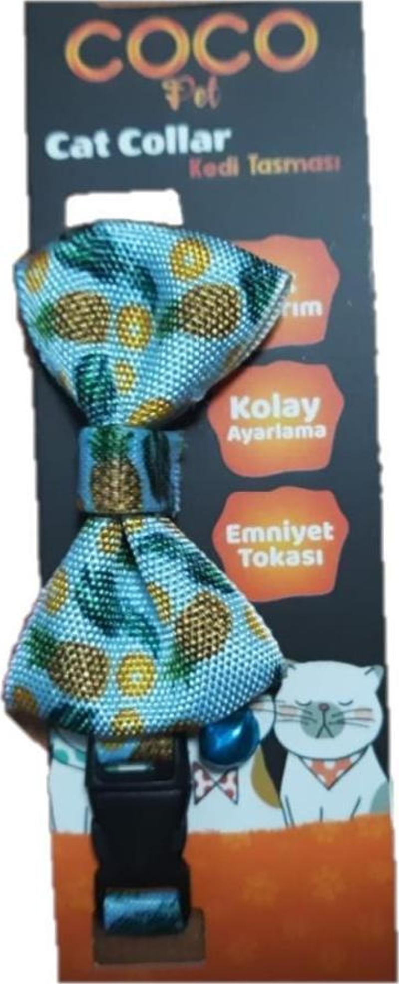 Cocopet Papyon Ananas Desenli Ayarlanabilir Kedi ve Minik Köpek Tasması