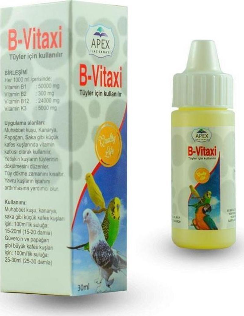 B-Vitaxi Kuşlar İçin B Vitamini Tüy Dökümü 30 ml