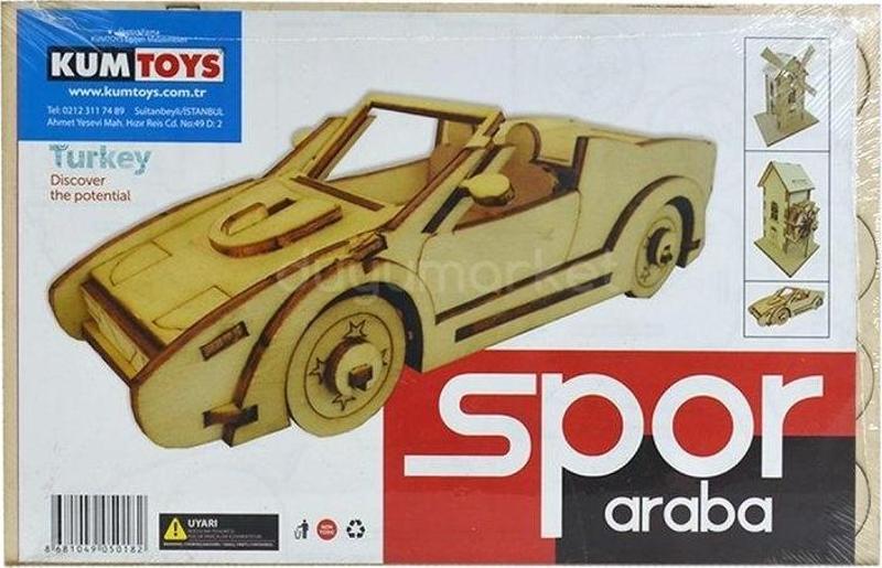 Kumtoys Ahşap Maket Spor Araba