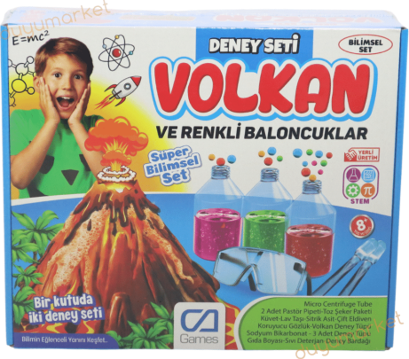 Volkan Deney Seti Ve Renkli Baloncuklar