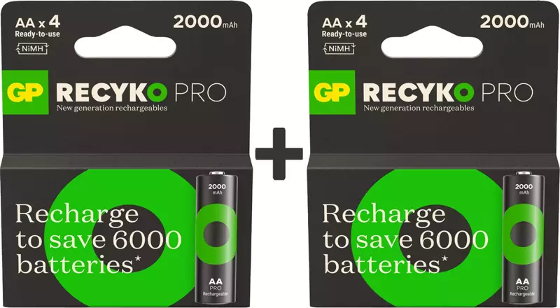 Recyko Pro 2000 mAh 1.2V AA Boy NiMH Kalem Şarjlı Pil 8 Adet