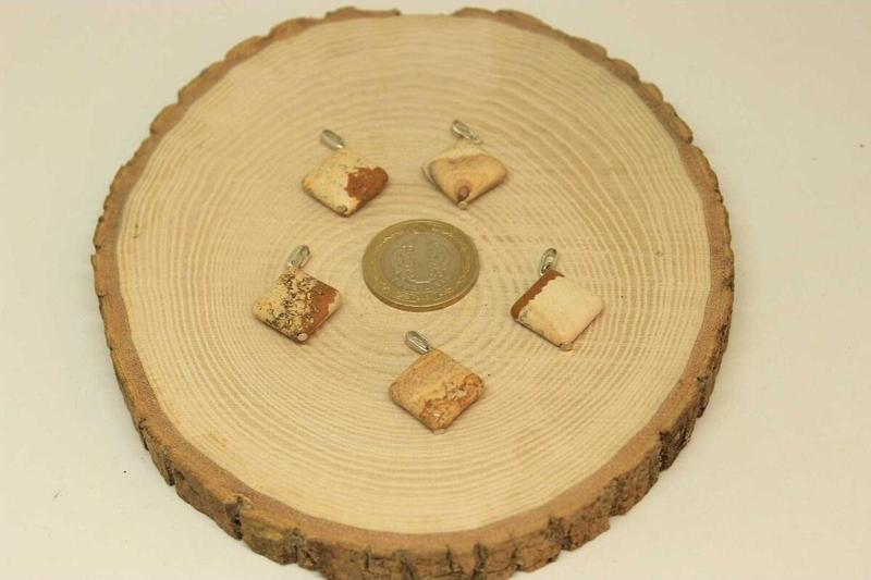 Jasper Taşı Kolye Ucu Şekilli (14762)10 Ayar
