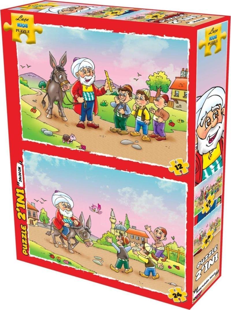 Nasreddin Hoca 2 si 1 Arada Puzzle 12-24 Parça