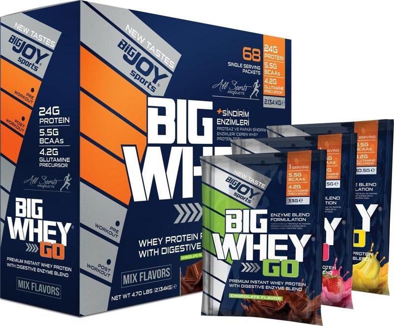Bigr Whey gro Whey Protein Mix Aroma 2200 gr 68 Saşe Wıth Enzım Blend 5.5gr Bcaa+4.2gr grlutamin Öncüleri