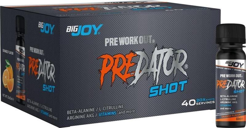 Predator Pre-workout 20' Li Shot Portakal 20×60ml Preworkout Güç Ve Performans Aminoasit