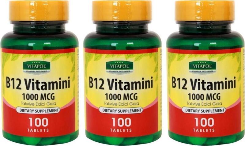 Vitamin B12 Vitamini 3x100 Tablet