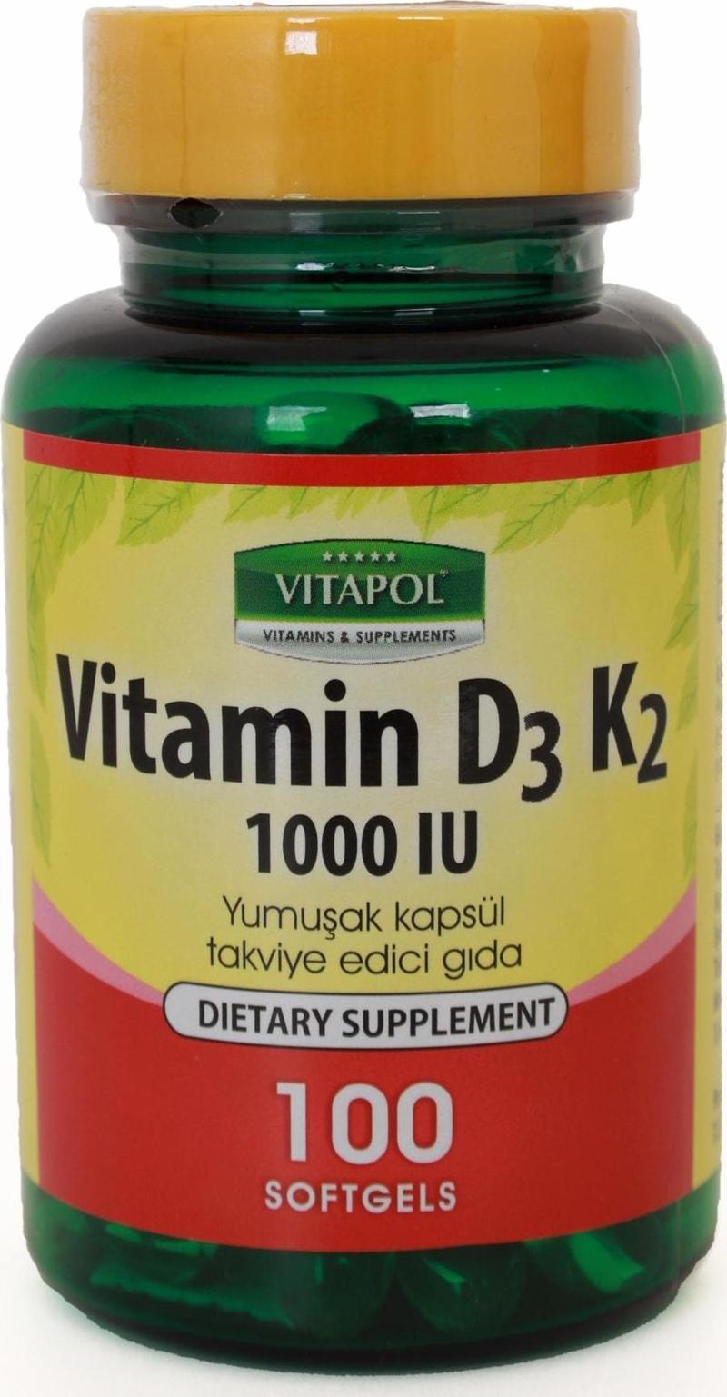 Vitamin D3 K2 100 Yumuşak Kapsül