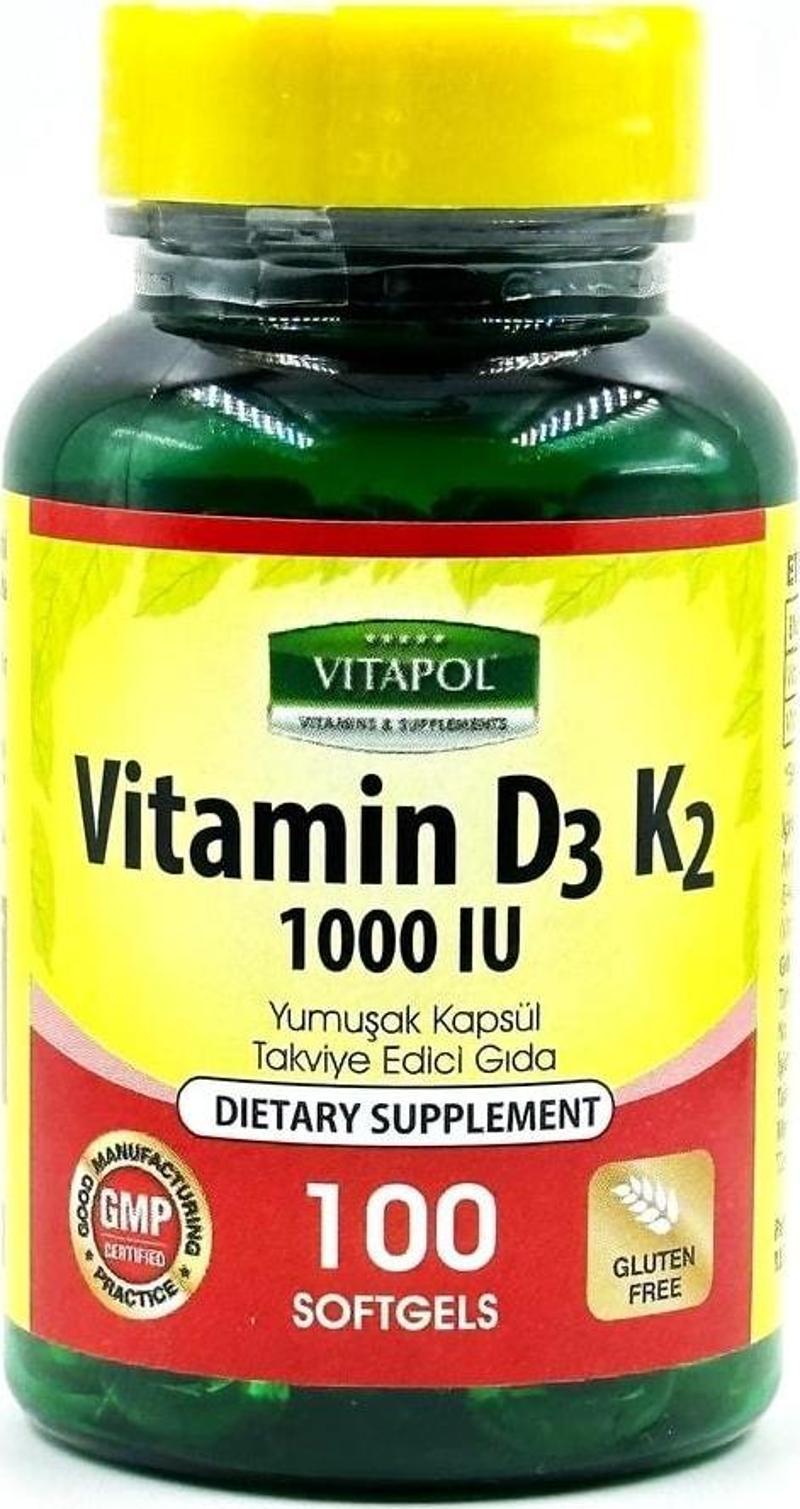 Vitamin D3 K2 100 Yumuşak Kapsül