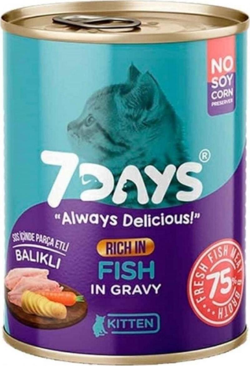 7DAYS 7 Days Balıklı Yavru Kedi Konserve 415 Gr