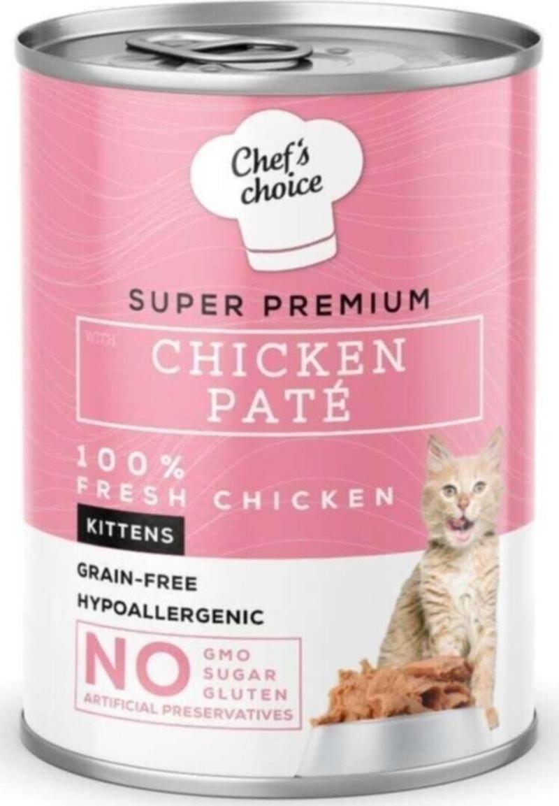 Chef's Choise Chıcken Pate Tavuk Etli Kıyılmış Yavru Kedi Maması 400 Gr