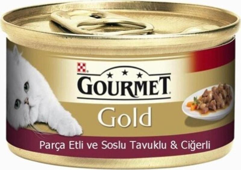 Parça Etli Tavuklu Ve Ciğerli Konserve Yetişkin Kedi Maması 24 X 85 G