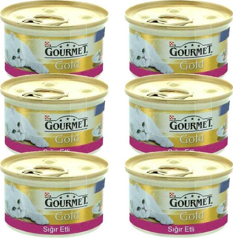 Gold Kıyılmış Sığır Etli Kedi Maması 85 Gr 6'lı Set