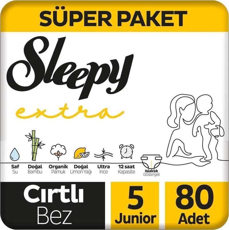 Extra Günlük Aktivite Süper Paket Bebek Bezi 5 Numara Junior 80 Adet