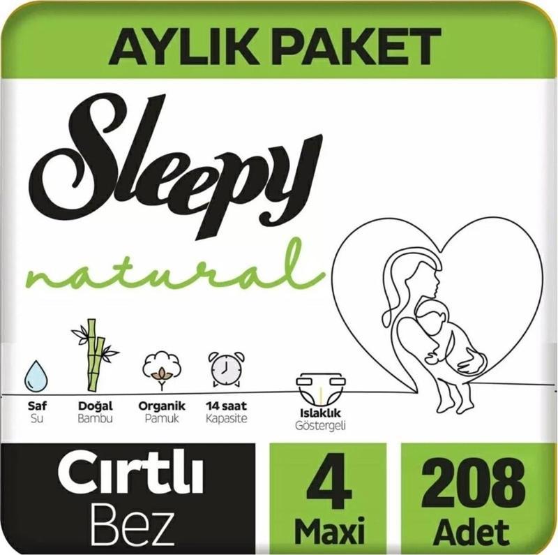 Natural Bebek Bezi Ultra Avantaj Paketi 4 Numara Maxi 7-14 Kg 208 Adet