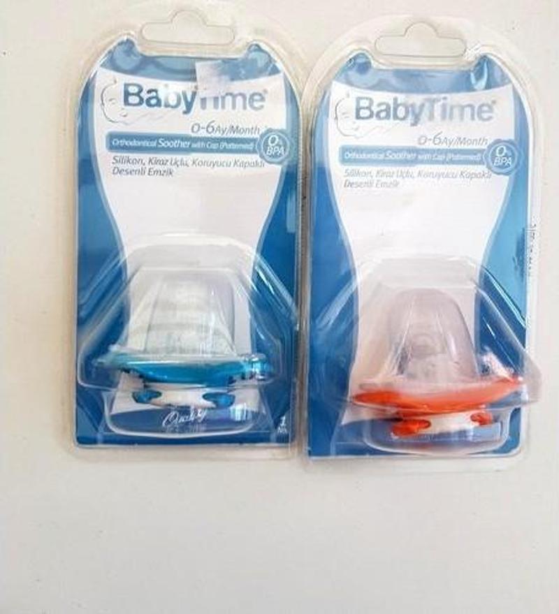 Baby Time Kiraz Uçlu Koruyucu Kapaklı Emzik