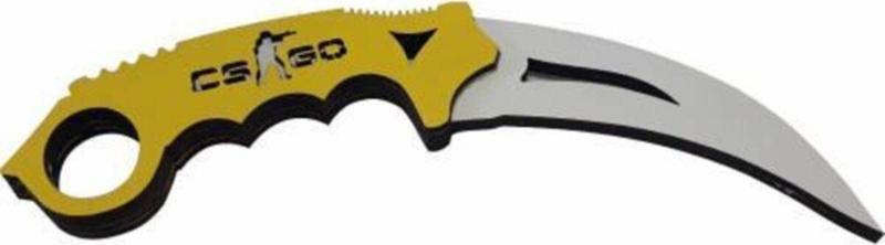 Ahşap Karambit Bıçak Cs Go Figürlü Sarı