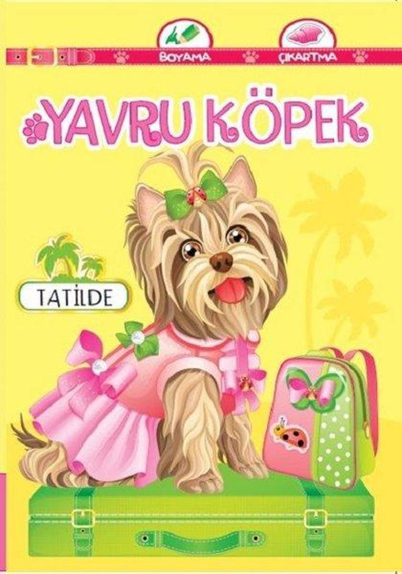 Yavru Köpek Tatilde-Boyama Çıkartma