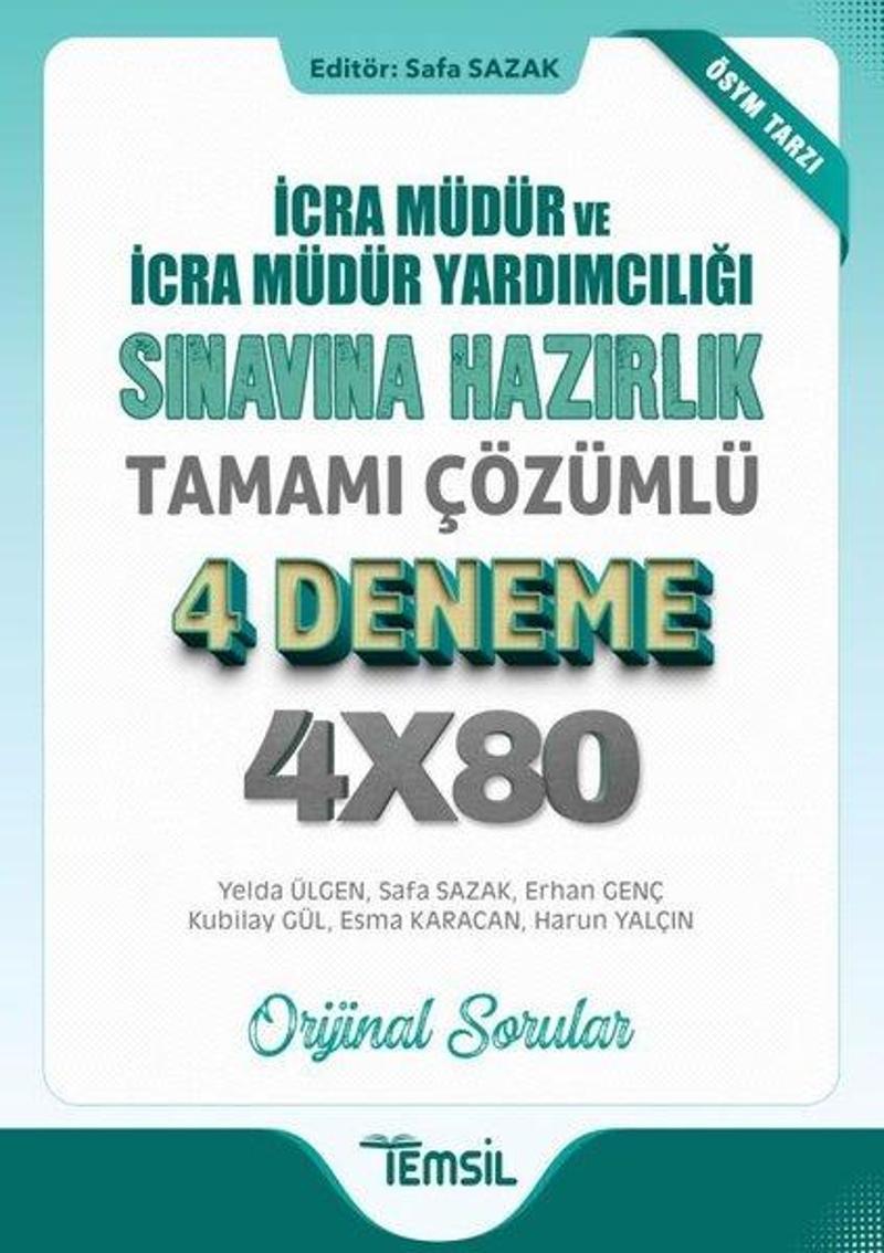 İcra Müdür ve İcra Müdür Yardımcılığı Sınavına Hazırlık Tamamı Çözümlü 4 Deneme 4x80