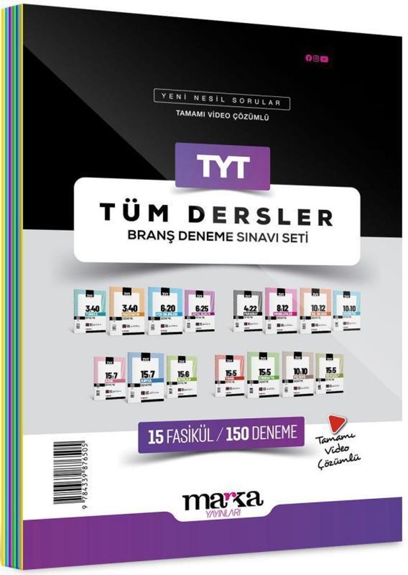 2025 TYT Tüm Dersler Branş Deneme Sınavı Seti 15 Fasikül 150 Deneme