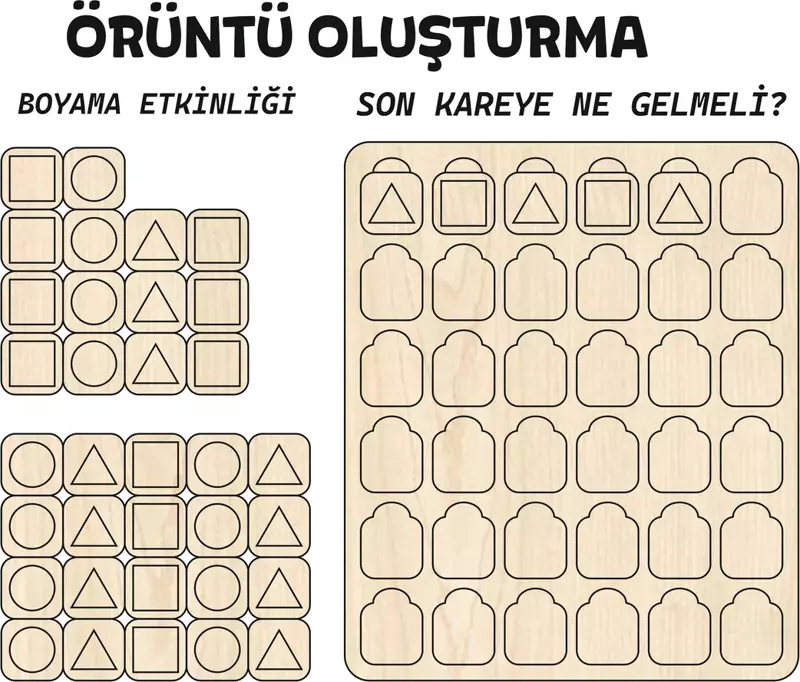 Örüntü ve Boyama Montessori Ahşap Etkinlik