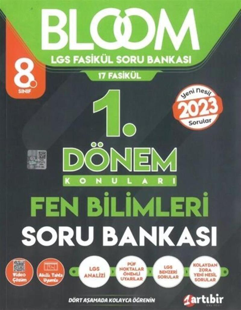 Artıbir Yayınları 8. Sınıf Lgs  Fen Bilimleri Soru Bankası 1. Dönem Bloom Serisi  0323