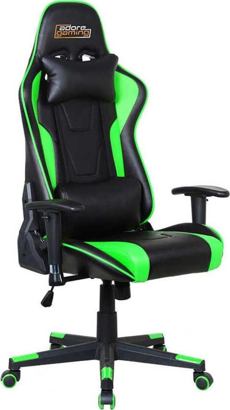Adore Gaming Master Pro Profesyonel Oyuncu Ve Çalışma Koltuğu-siyah-yeşil 71,5x129-135x55 Cm (gxyxd)