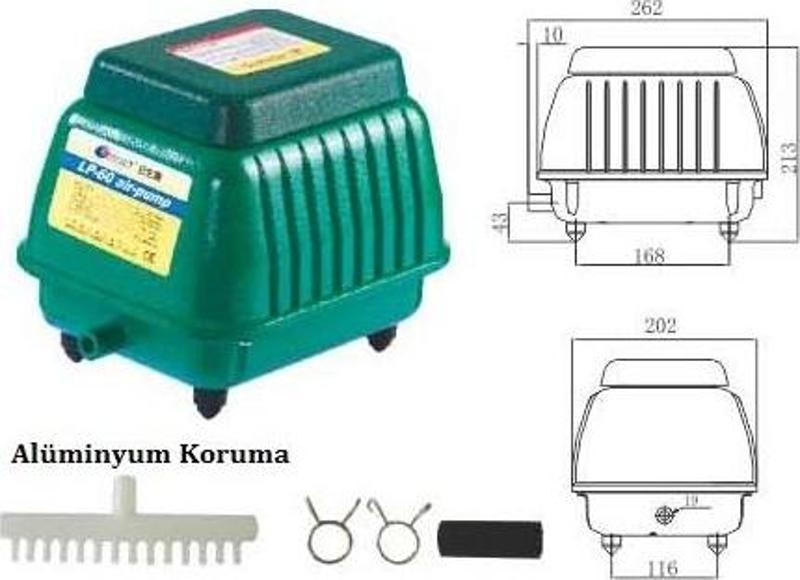 LP60 Hava Komprösörü Motoru Aliminyum Korumalı