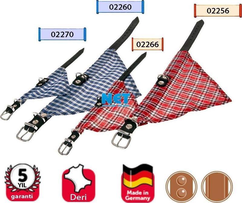 Deri Bandanalı Boyun Tasması 27 CM Mavi