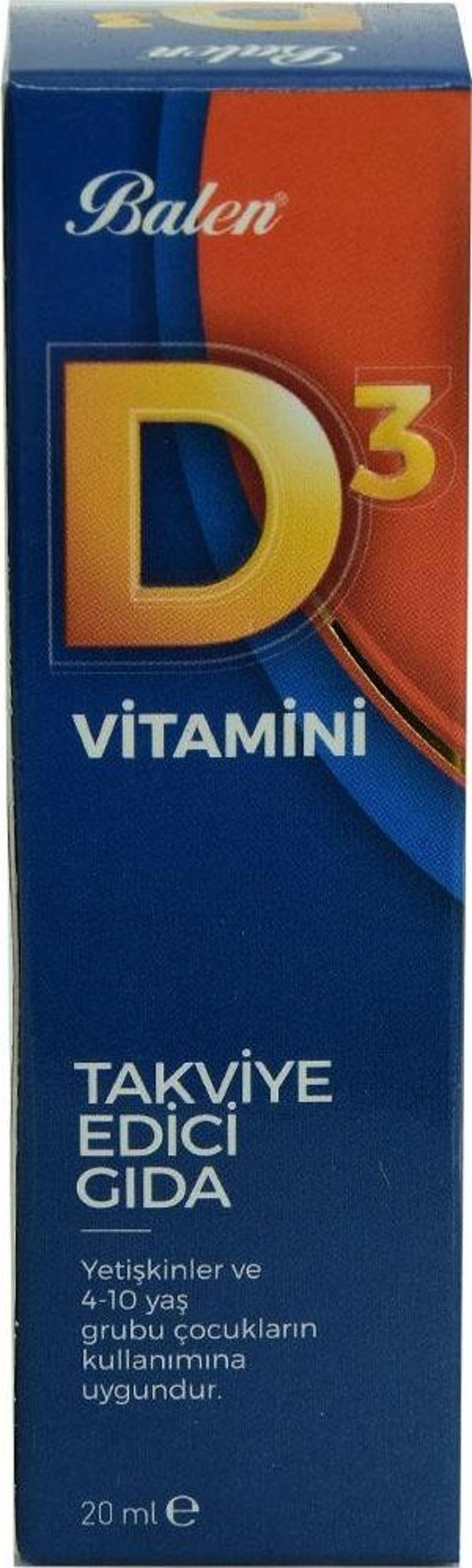 D3 Vitamini Takviye Edici Gıda 20 ML