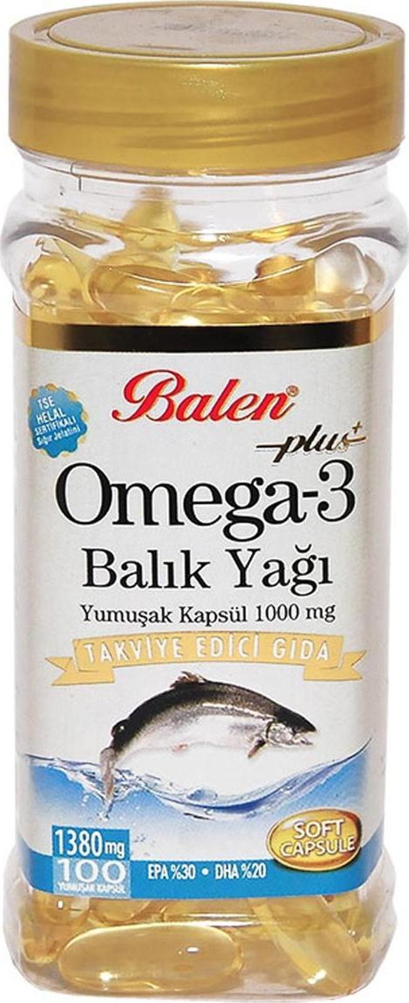 Omega 3 Plus+ Balık Yağı Yumuşak 100 Kapsül