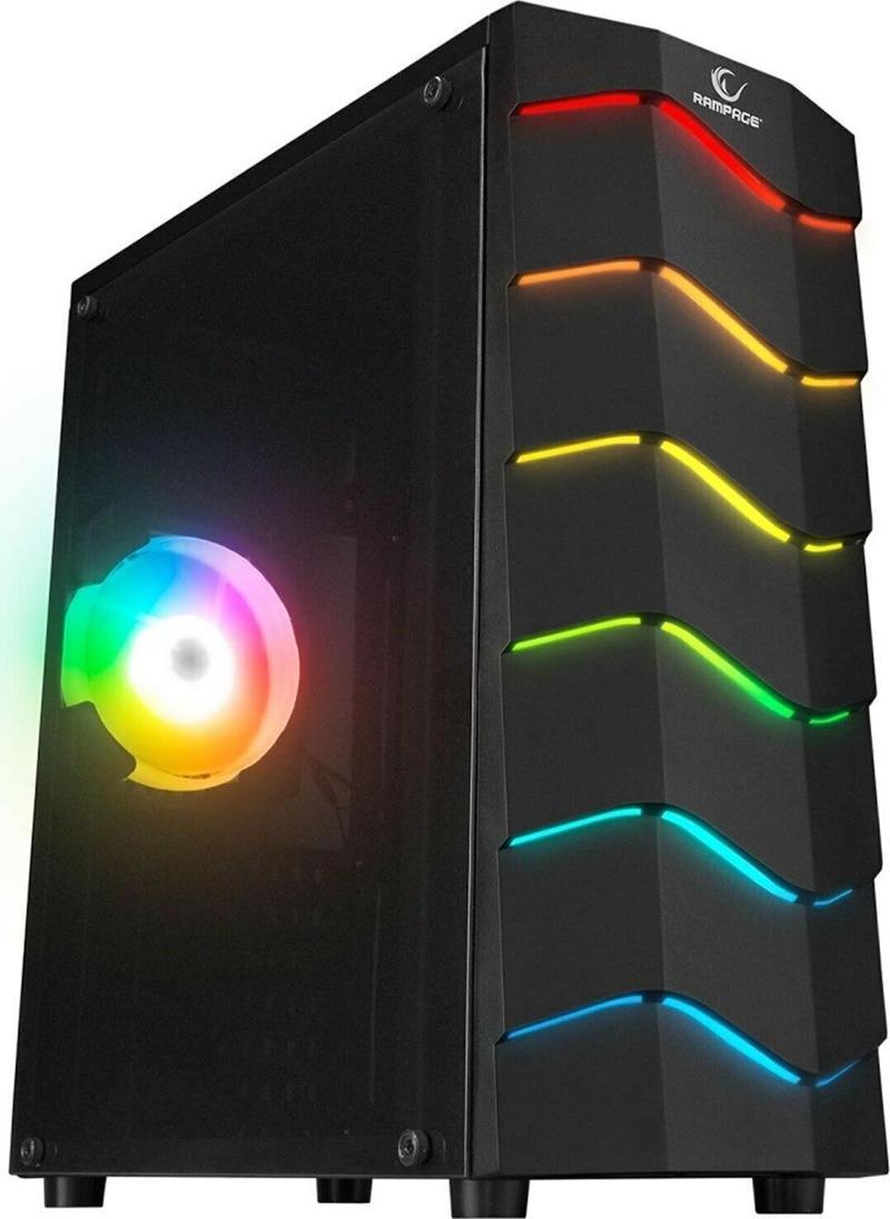 ARC-X Rgb Ledli Siyah Acrylic Panel 120mm Fanlı Gaming Oyuncu Kasası