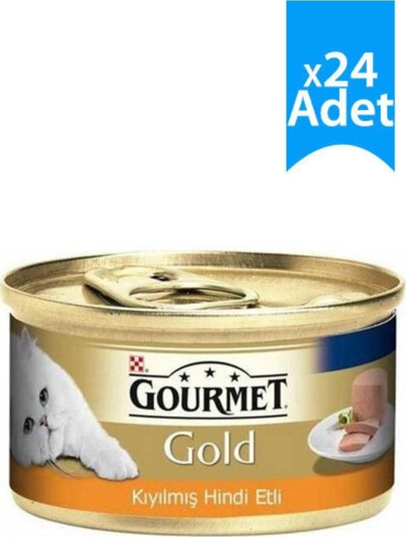 Gold Kıyılmış Hindili Kedi Konservesi 85 Gr X 24 Adet