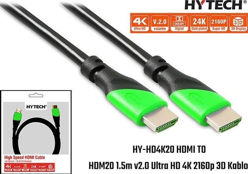 HY-HD4K20 HDMI TO HDMI 20m v2.0 Ultra HD 4K 2160p 3D Kablo