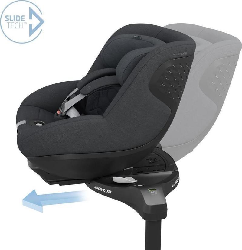 Pearl Slidetech 360 Dönebilen Yatabilen Kızaklı İsofix Bazalı Bebek Oto Koltuğu 0-18 Kg Authentic Graphite